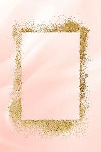 Glittery rectangle  frame on an old rose pink background