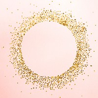 Glittery round  frame on an old rose pink background