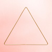 Triangle gold frame on an old rose pink background