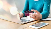 Woman pay online shopping with her card