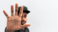 Black man showing his palm
