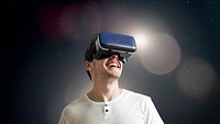 Man enjoying a VR experience