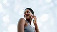 Black woman talking on the phone