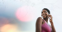 Black woman talking on the phone