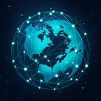 Blue global network connection illustration