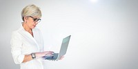 Mature woman using a laptop