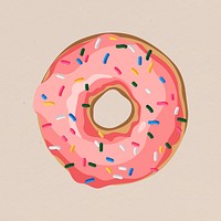 Glazed pink doughnut with sprinkles design element  vector