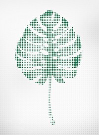 Monstera leaf halftone style design element halftone style illustration