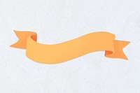 Yellow paper ribbon banner design element