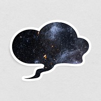 Galaxy patterned speech bubble sticker design element