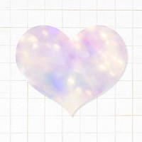 Purple bokeh patterned heart sticker design element