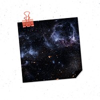 Galaxy patterned note with binder clip