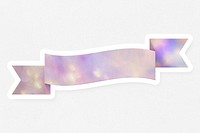 Purple bokeh lights ribbon banner design element