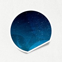 Starry round sticky note sticker