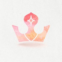 Pink textured paper crown design element