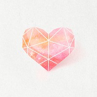 Red crystal heart shaped icon