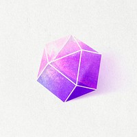 Amethyst purple crystal polygonal shaped icon