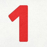 Red number one sticker design element