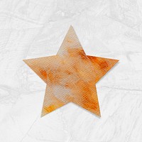 Watercolor textured paper star design element