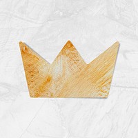 Watercolor textured paper crown design element