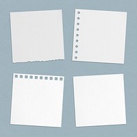 White paper sticky note design element collection