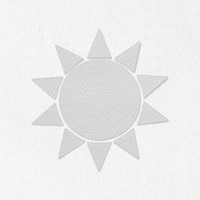 Gray textured paper sun sticker design element