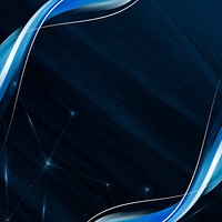 Blue curve frame template on a dark blue background