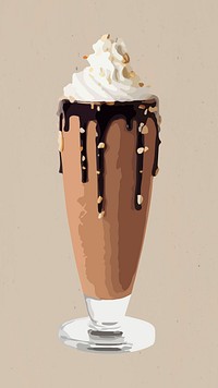 Vectorized Chocolate milkshake sticker design resource