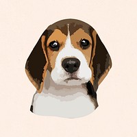 Vectorized adorable Beagle sticker design resource