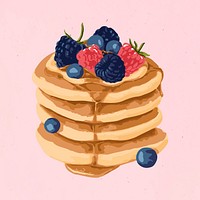 Vectorized hand drawn pancake sticker design resource