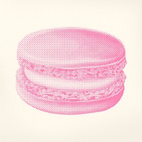 Halftone pink macaron sticker overlay