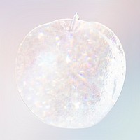 White holographic apple sticker design resource illustration