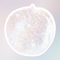 White holographic apple sticker design resource illustration