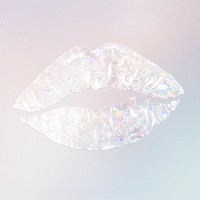 Silver holographic lips design element