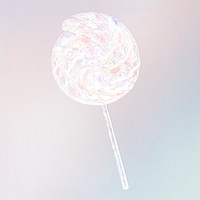 Silver holographic sweet lollipop design element