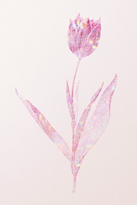 Pink holographic tulip design element