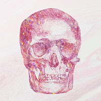 Pink holographic skull design element