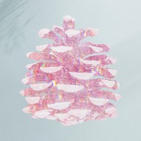 Pink holographic pine cone design element