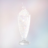 Silvery holographic milkshake design element