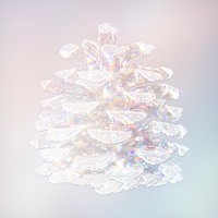 Silvery holographic pine cone design element