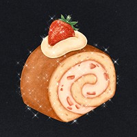 Hand drawn jam roll design element illustration