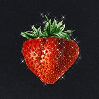 Hand drawn sparkling ripe strawberry design element