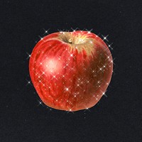 Hand drawn sparkling red apple fruit design element