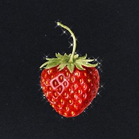 Hand drawn sparkling strawberry design element