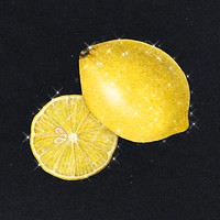 Hand drawn sparkling lemons design element