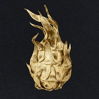 Gold dragon fruit sticker design element