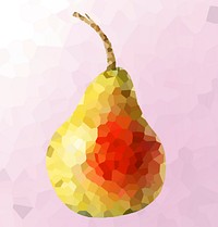 Ripe pear on a purple background crystallized style illustration