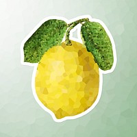 Lemon crystallized style sticker illustration