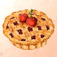 Cherry pie crystallized style illustration
