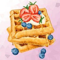 Sweet waffles crystallized style illustration